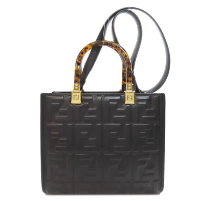 FENDI フェンディ サンシャイン スモール 2WAY ハンドバッグ カーフ レディース 中古