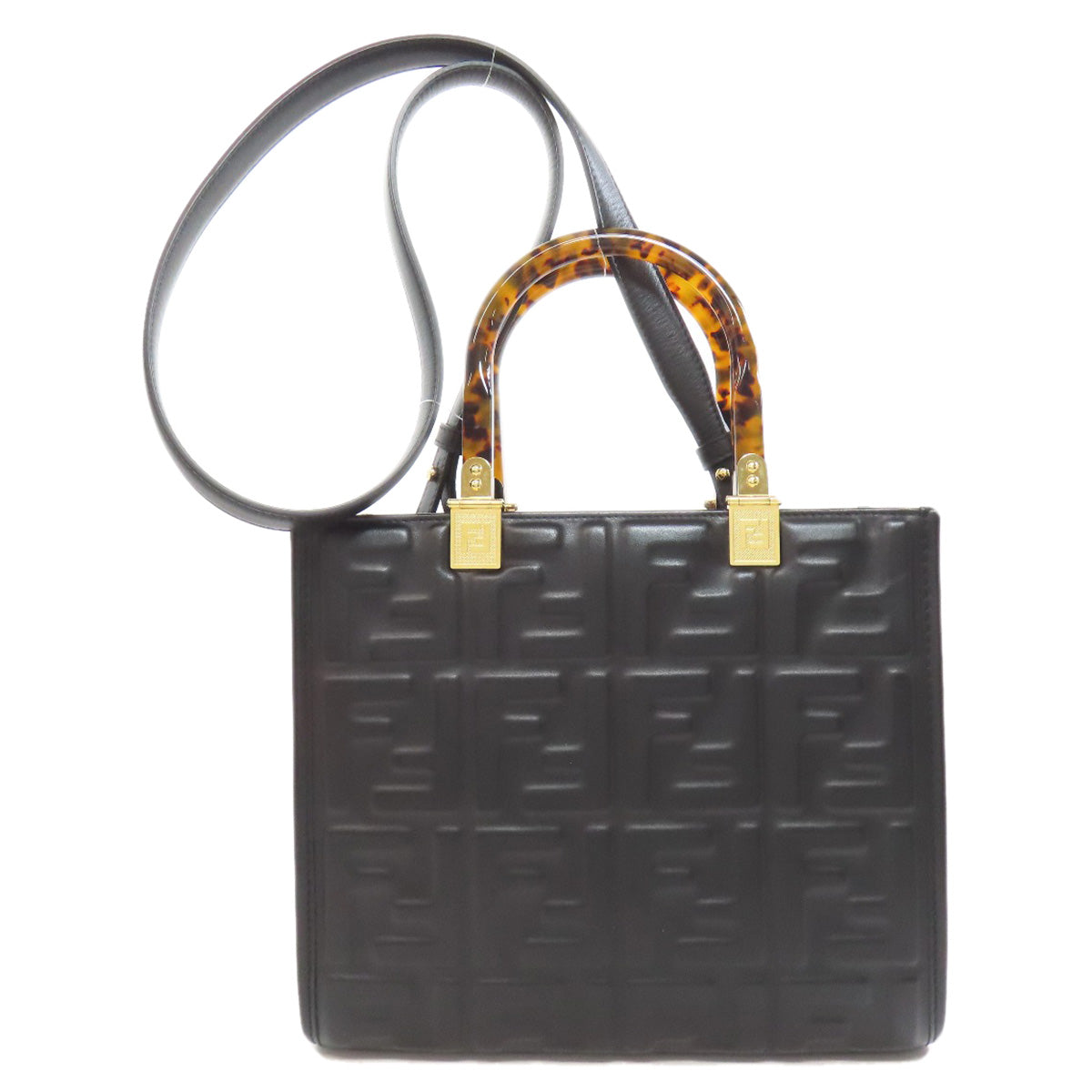 FENDI フェンディ サンシャイン スモール 2WAY ハンドバッグ カーフ レディース 中古