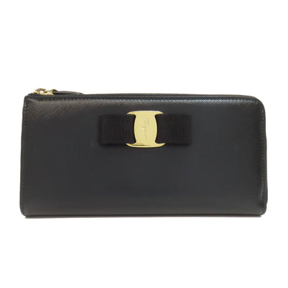 Salvatore Ferragamo サルヴァトーレフェラガモ ヴァラリボン 長財布（小銭入れあり） レザー レディース 中古