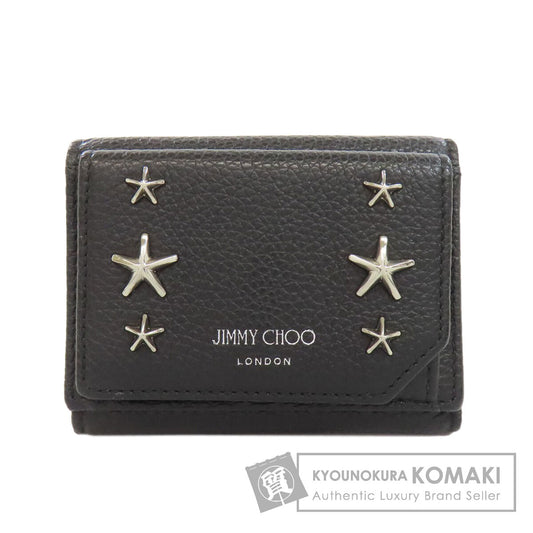 Jimmy Choo ジミーチュウ スターモチーフ コンパクトウォレット 二つ折り財布（小銭入れあり） レザー レディース 中古