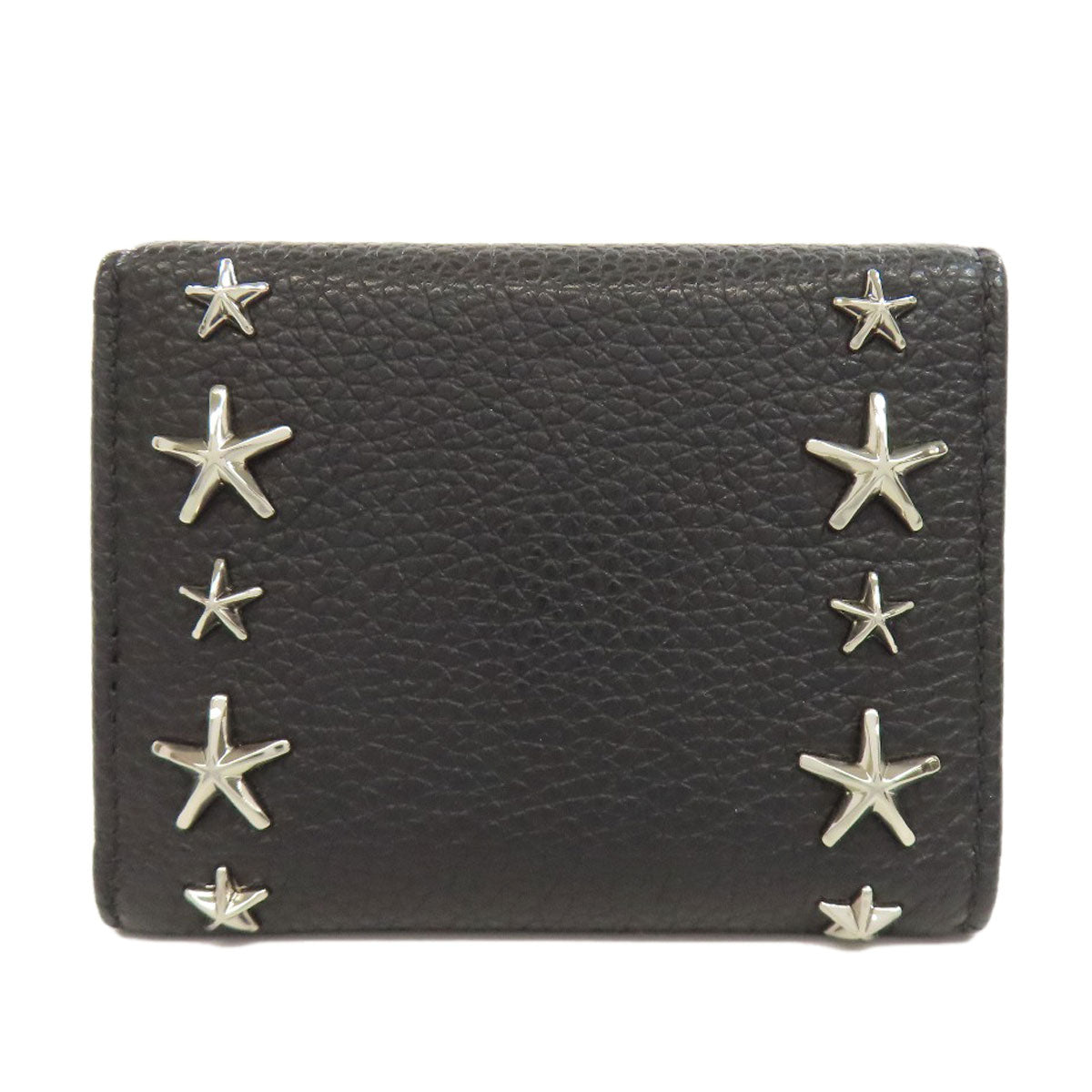 Jimmy Choo ジミーチュウ スターモチーフ コンパクトウォレット 二つ折り財布（小銭入れあり） レザー レディース 中古