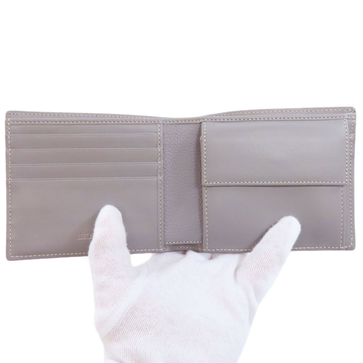 CHRISTIAN DIOR クリスチャンディオール ロゴ 二つ折り財布（小銭入れあり） レザー レディース 中古
