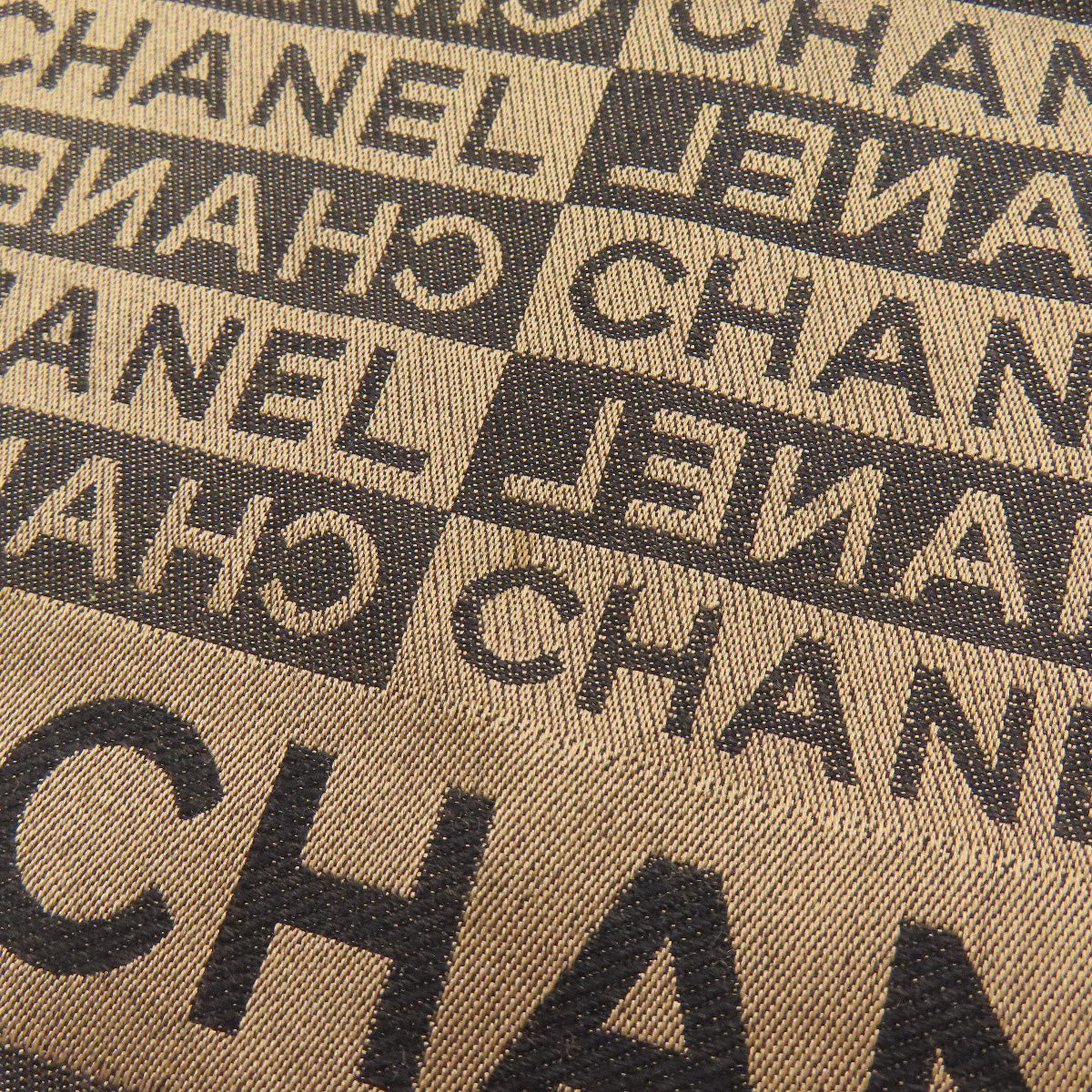 CHANEL シャネル ロゴ総柄 マフラー シルク レディース 中古