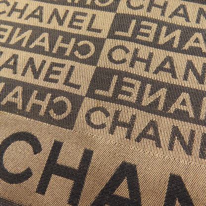 CHANEL シャネル ロゴ総柄 マフラー シルク レディース 中古