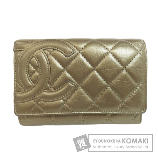 CHANEL シャネル カンボンライン シルバー金具 二つ折り財布（小銭入れあり） カーフ レディース 中古
