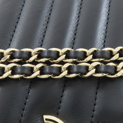 CHANEL シャネル チェーンショルダー Vステッチ ゴールド金具 ショルダーバッグ ラムスキン レディース 中古