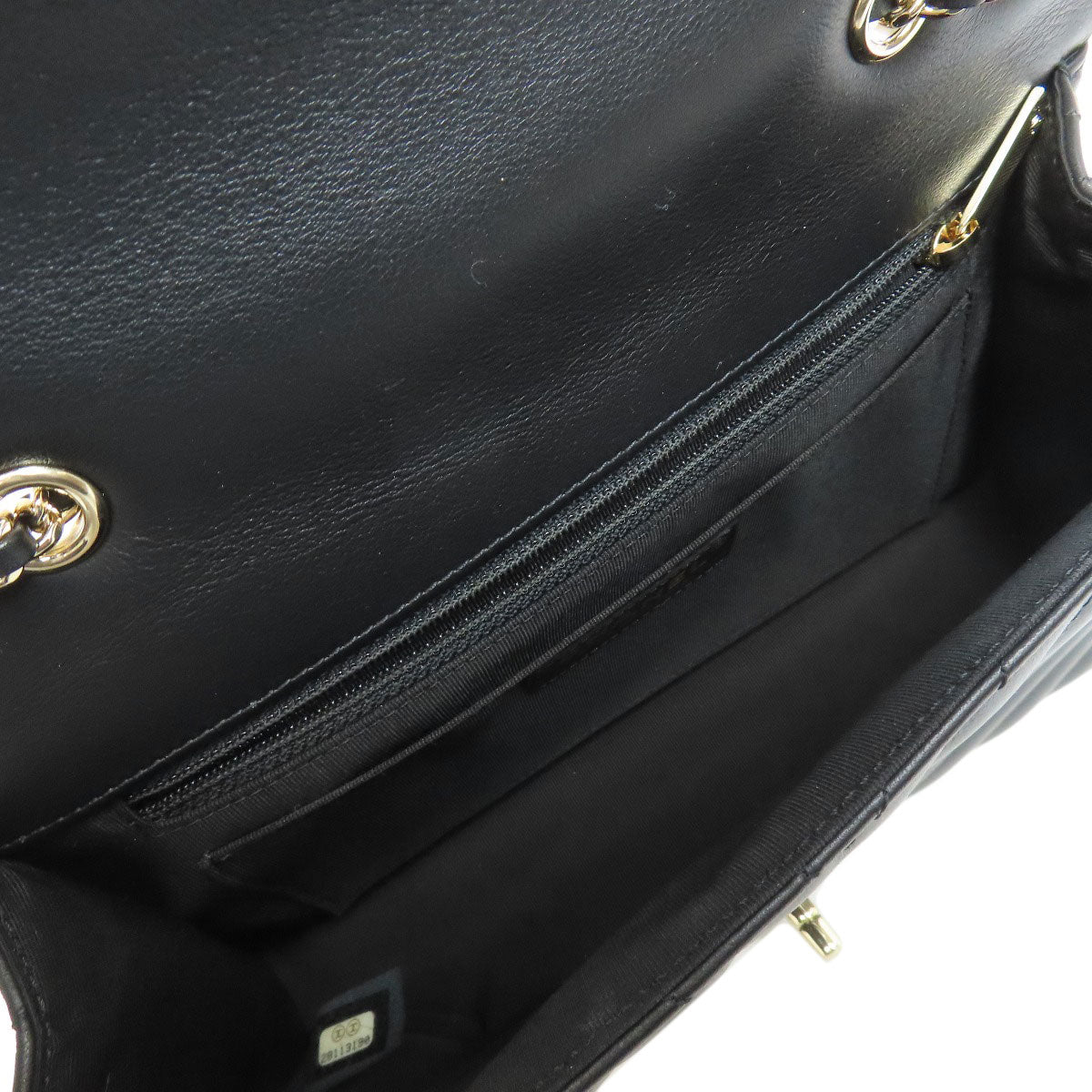 CHANEL シャネル チェーンショルダー Vステッチ ゴールド金具 ショルダーバッグ ラムスキン レディース 中古