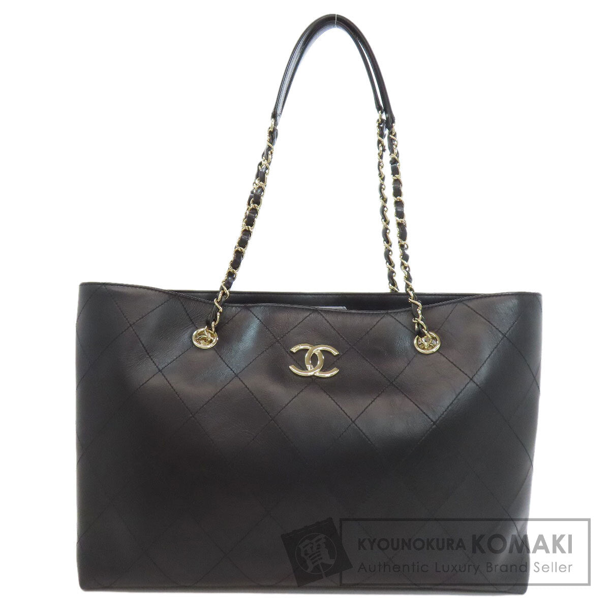 CHANEL シャネル チェーントート ゴールド金具 トートバッグ カーフ レディース 中古