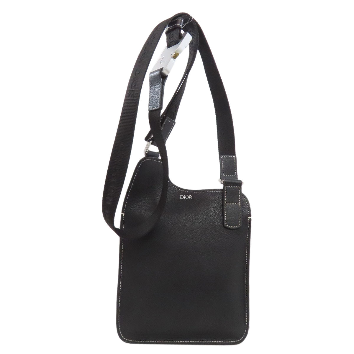 CHRISTIAN DIOR クリスチャンディオール ビー サドル ショルダーバッグ カーフ レディース 中古