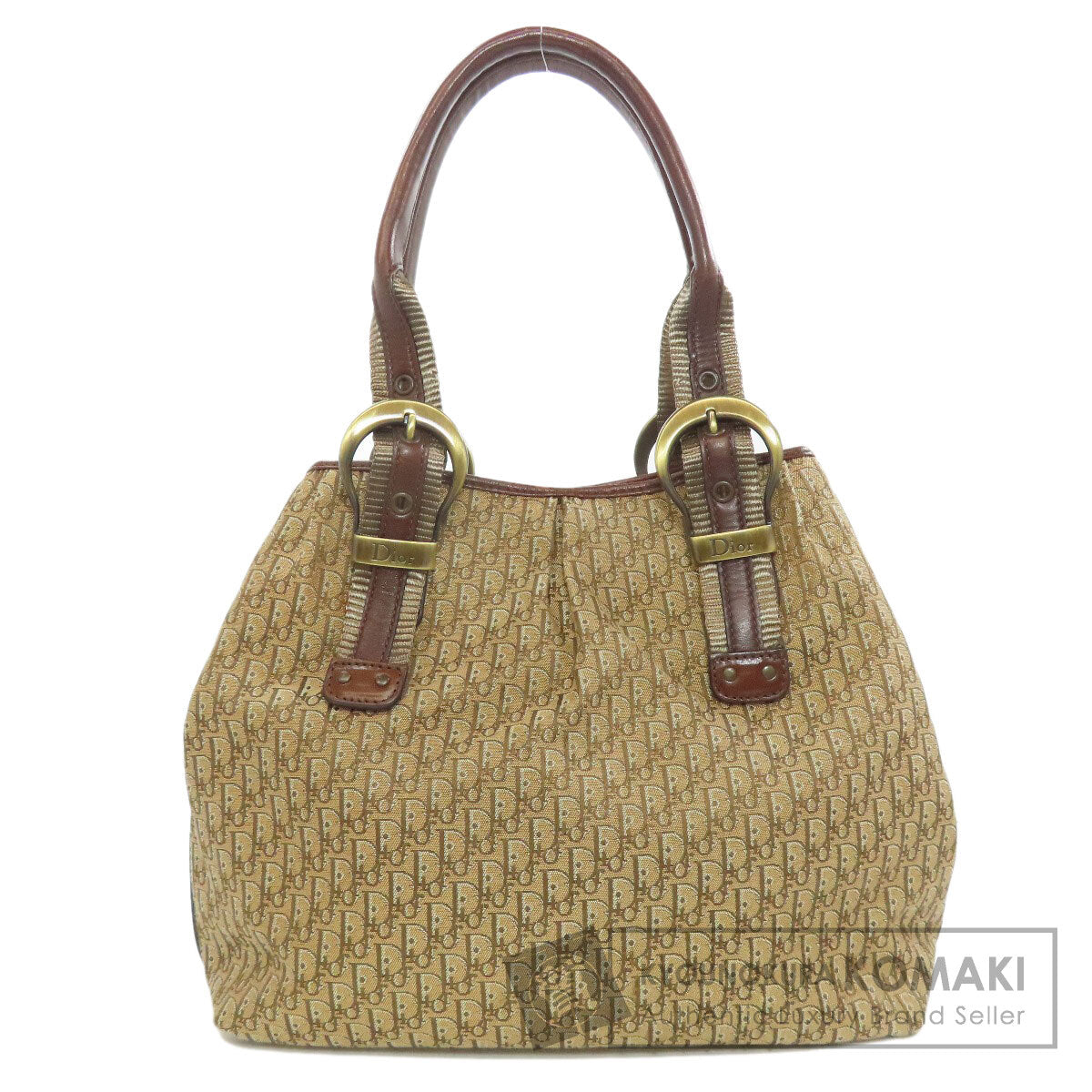 CHRISTIAN DIOR クリスチャンディオール トロッター柄 ハンドバッグ キャンバス レディース 中古