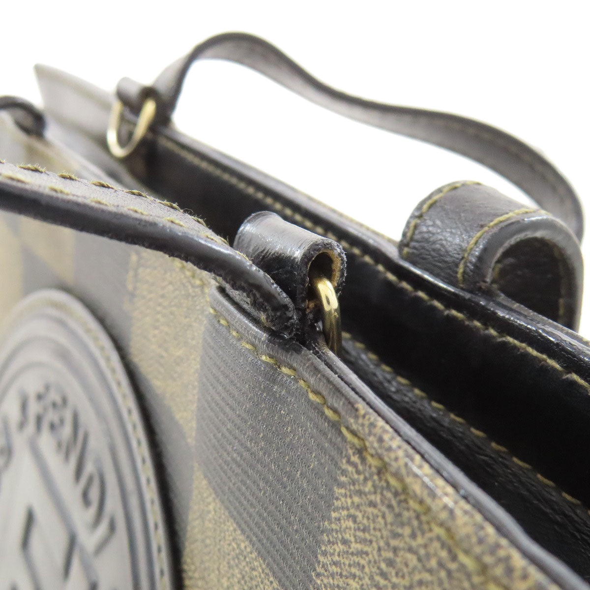 FENDI フェンディ 市松模様 2WAY ハンドバッグ PVC レディース 中古