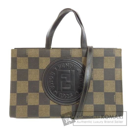 FENDI フェンディ 市松模様 2WAY ハンドバッグ PVC レディース 中古