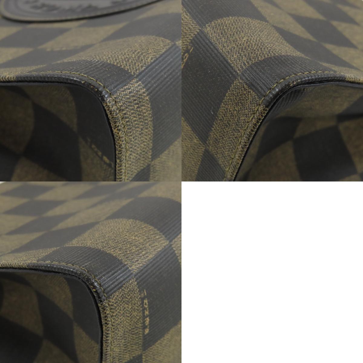 FENDI フェンディ 市松模様 2WAY ハンドバッグ PVC レディース 中古