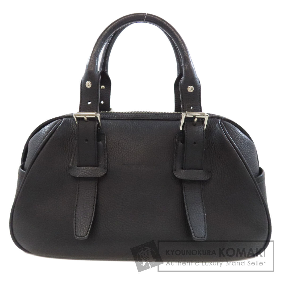 BURBERRY バーバリー ロゴ ハンドバッグ レザー レディース 中古