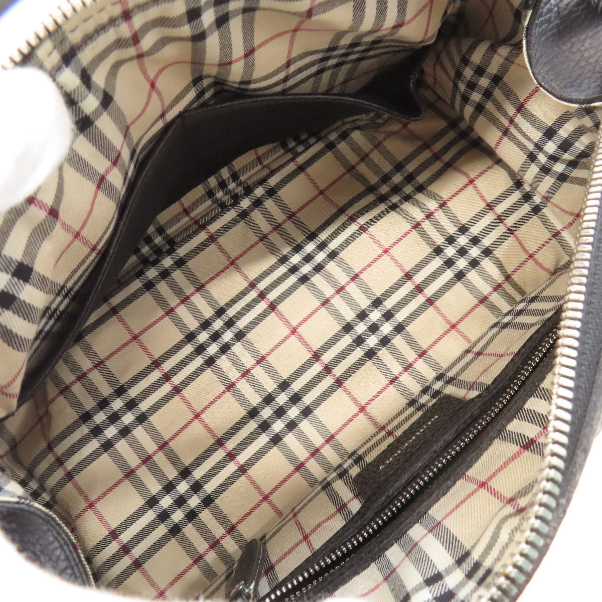 BURBERRY バーバリー ロゴ ハンドバッグ レザー レディース 中古