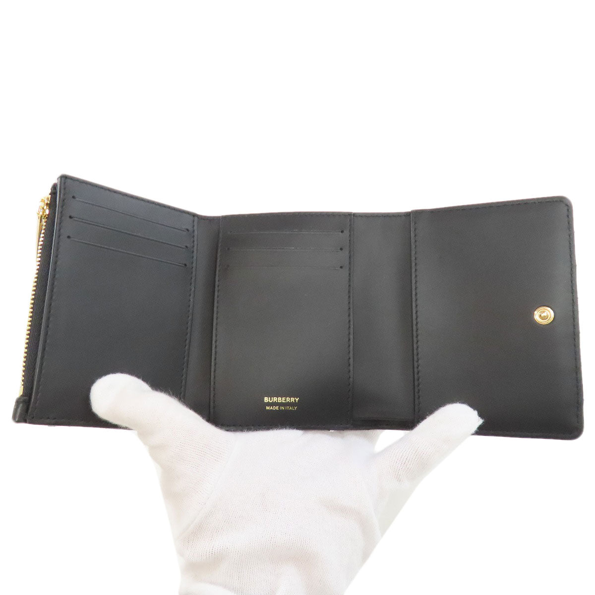 BURBERRY バーバリー ローラ TBロゴ 二つ折り財布（小銭入れあり） レザー レディース 中古