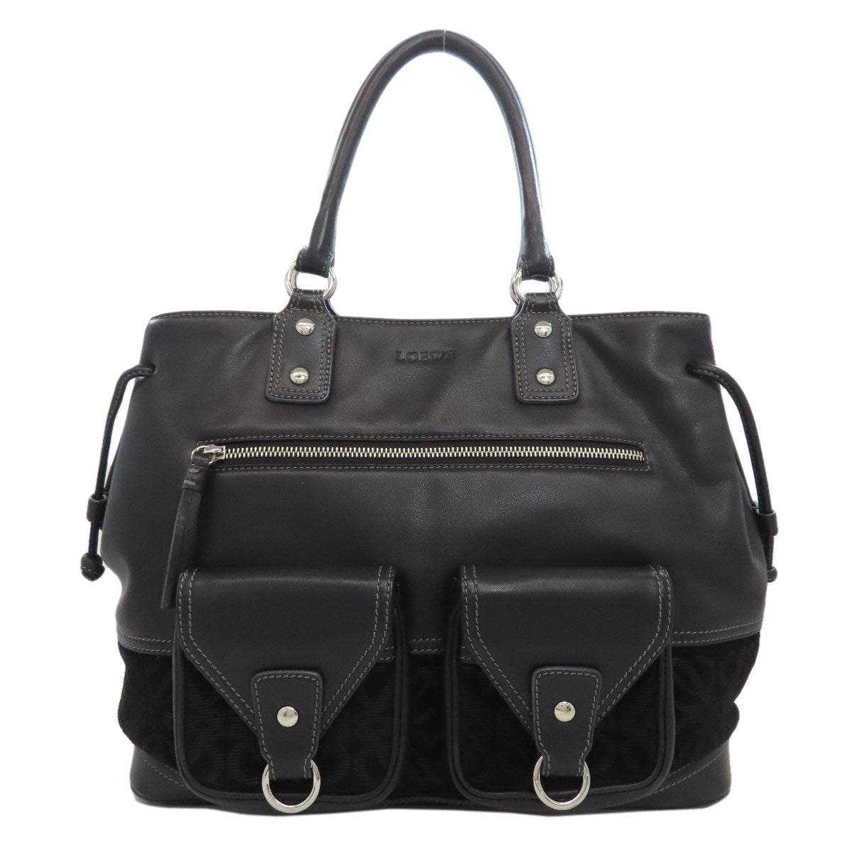 LOEWE ロエベ ロゴ ハンドバッグ レザー レディース 中古