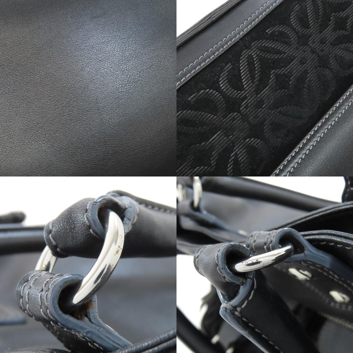 LOEWE ロエベ ロゴ ハンドバッグ レザー レディース 中古