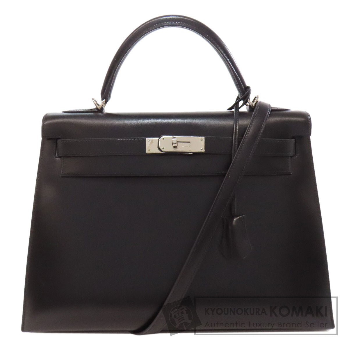HERMES エルメス ケリー32 外縫い シルバー金具 ハンドバッグ ボックスカーフ レディース 中古