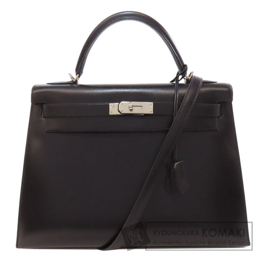 HERMES エルメス ケリー32 外縫い シルバー金具 ハンドバッグ ボックスカーフ レディース 中古