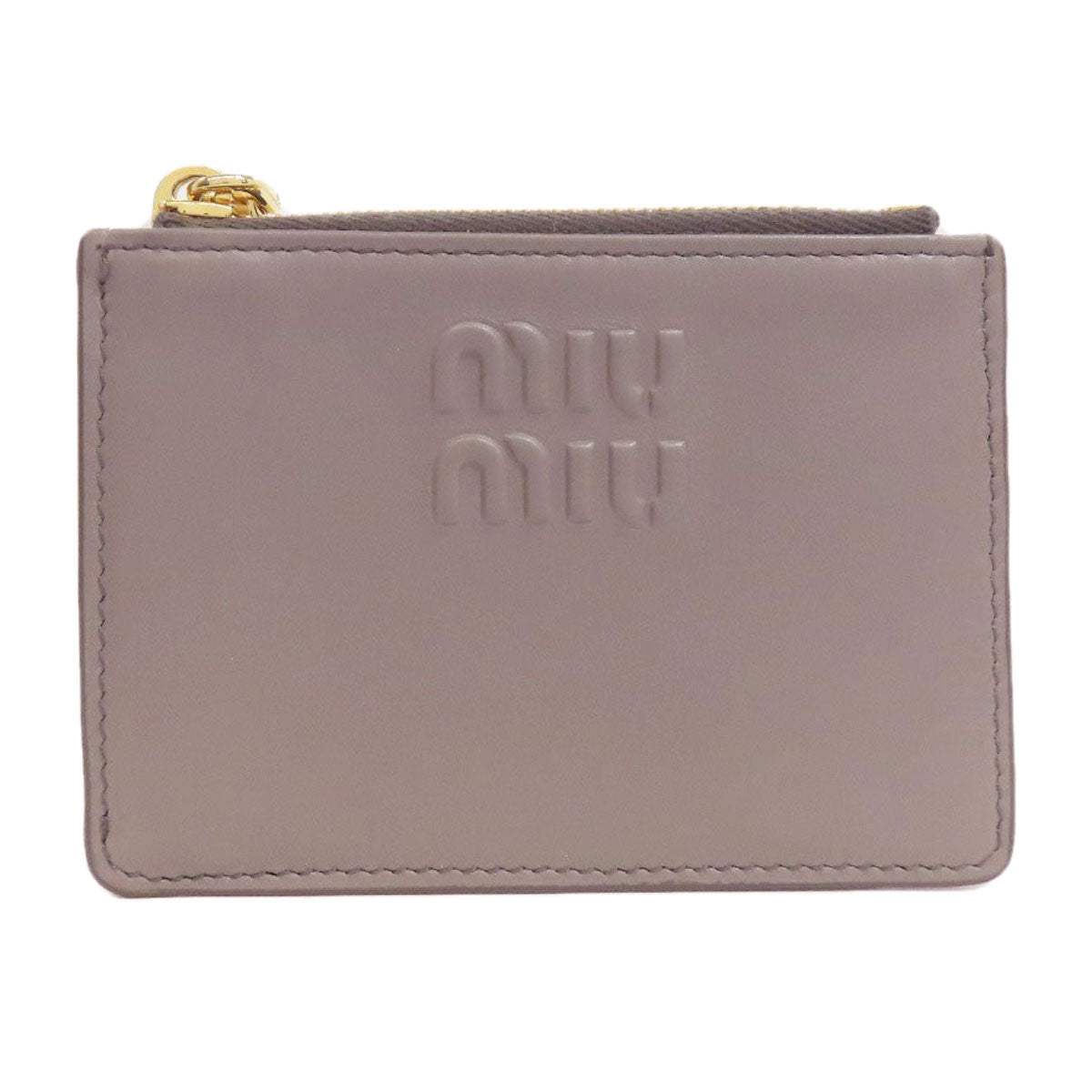 MIUMIU ミュウミュウ ロゴ カードケース レザー レディース 中古
