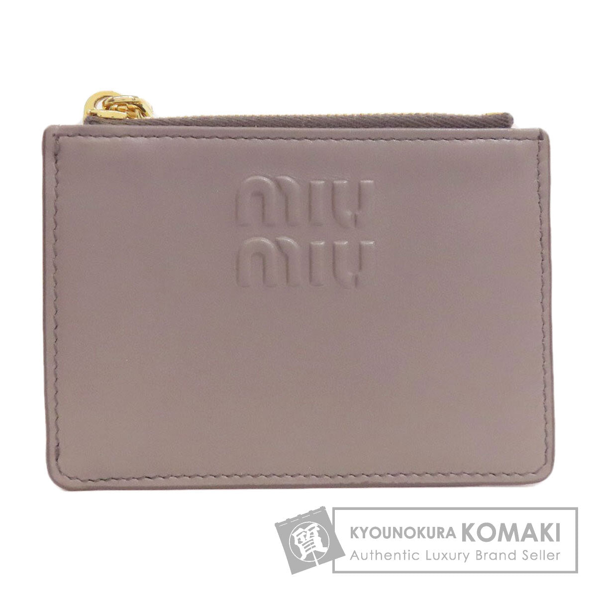 MIUMIU ミュウミュウ ロゴ カードケース レザー レディース 中古