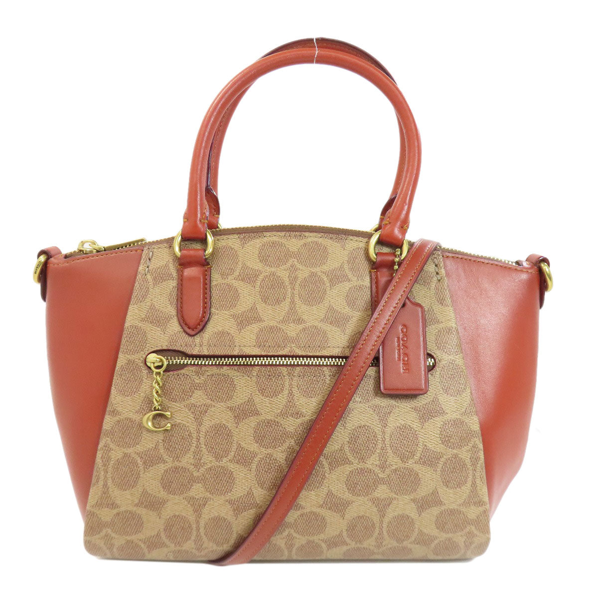 COACH コーチ F79364 エリス サッチェル シグネチャー 2WAY ハンドバッグ PVC レディース 中古