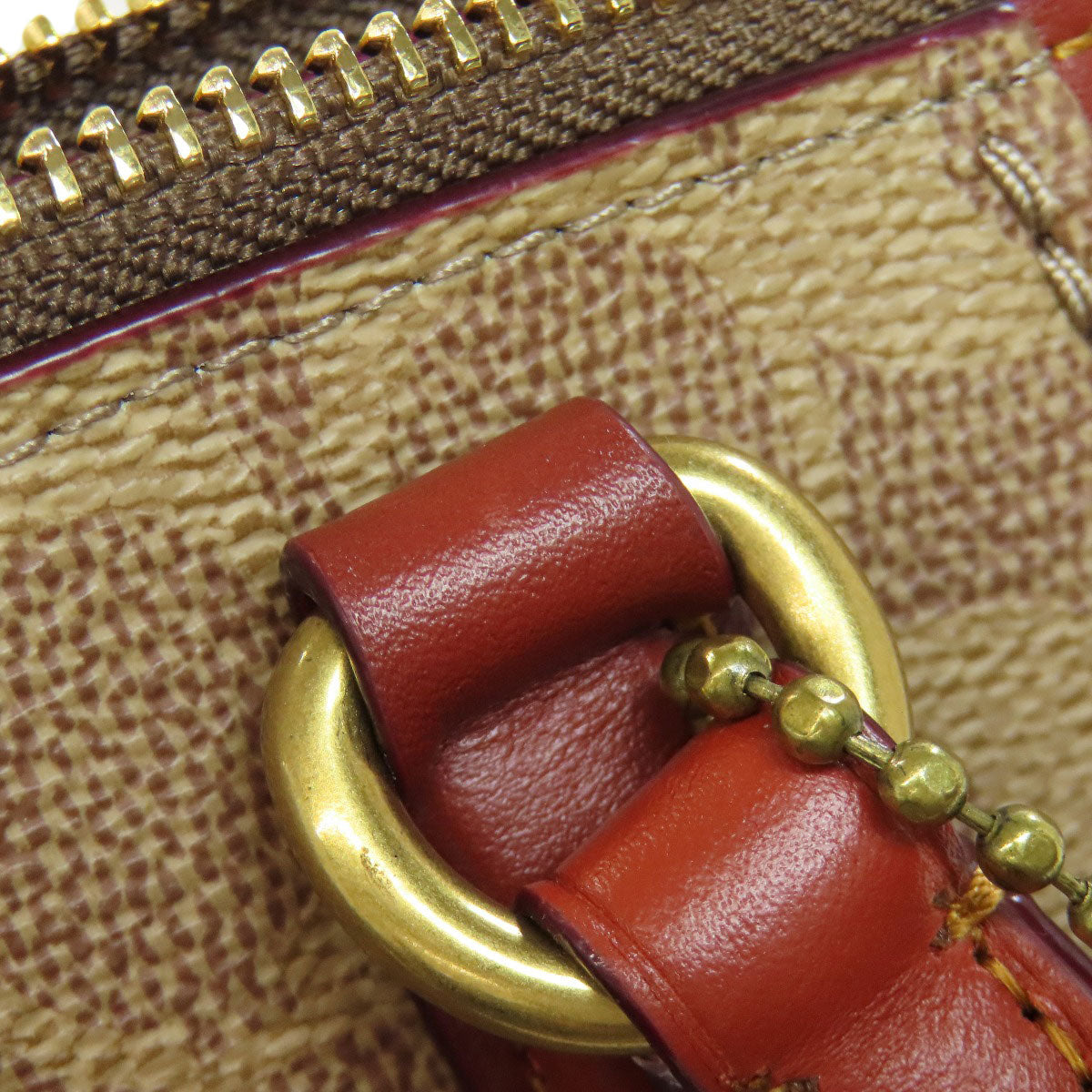 COACH コーチ F79364 エリス サッチェル シグネチャー 2WAY ハンドバッグ PVC レディース 中古