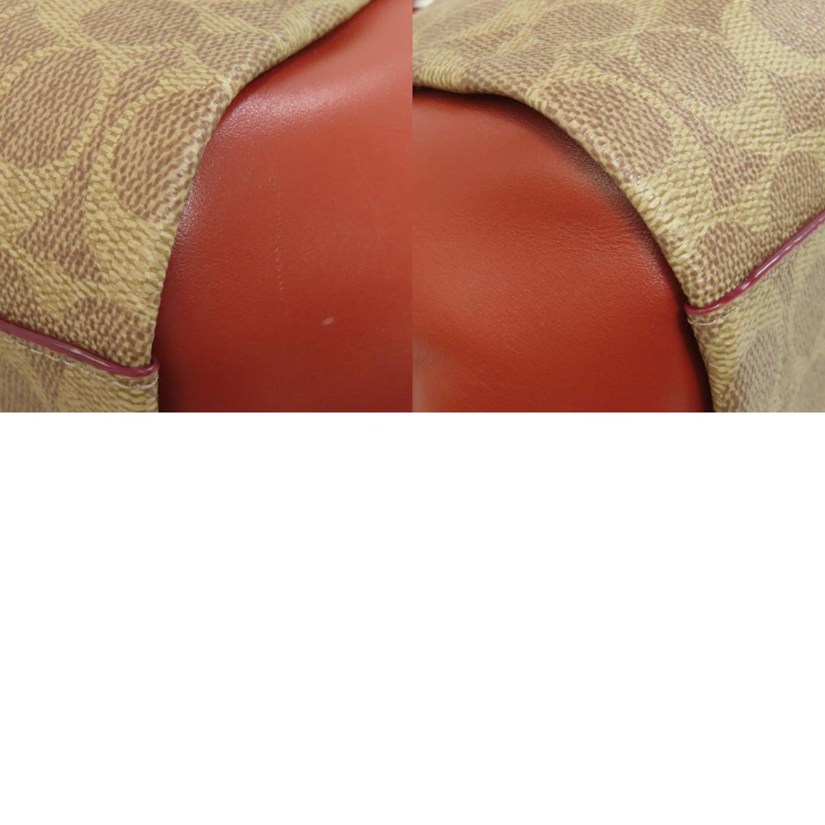 COACH コーチ F79364 エリス サッチェル シグネチャー 2WAY ハンドバッグ PVC レディース 中古