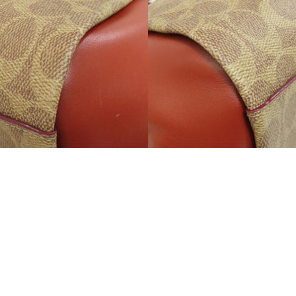 COACH コーチ F79364 エリス サッチェル シグネチャー 2WAY ハンドバッグ PVC レディース 中古