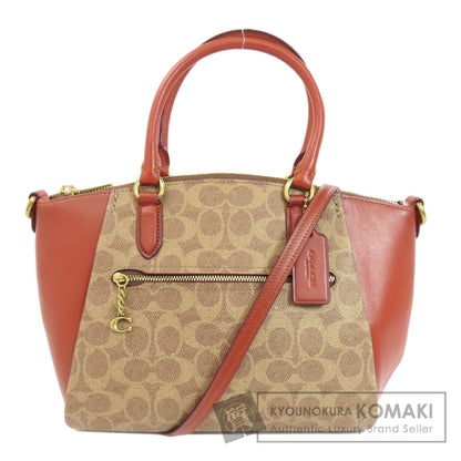 COACH コーチ F79364 エリス サッチェル シグネチャー 2WAY ハンドバッグ PVC レディース 中古