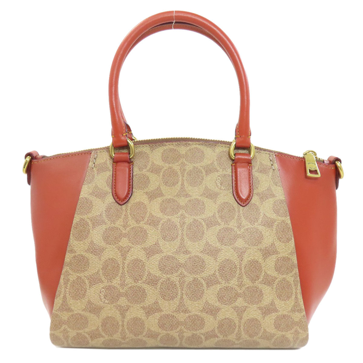 COACH コーチ F79364 エリス サッチェル シグネチャー 2WAY ハンドバッグ PVC レディース 中古