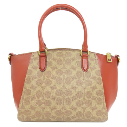 COACH コーチ F79364 エリス サッチェル シグネチャー 2WAY ハンドバッグ PVC レディース 中古
