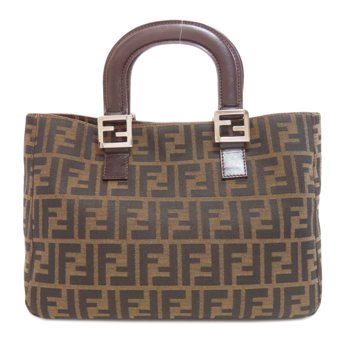 FENDI フェンディ ズッカ柄 ハンドバッグ キャンバス レディース 中古