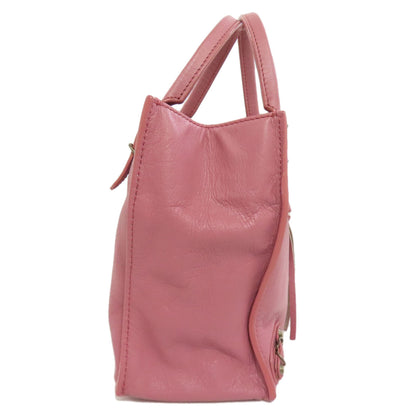 BALENCIAGA バレンシアガ 305572 ペーパーバッグ ミニ 2WAY ハンドバッグ カーフ レディース 中古