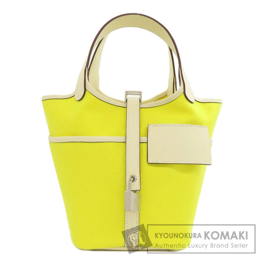 HERMES エルメス ピコタンロック カーゴPM シルバー金具 ハンドバッグ キャンバス レディース 中古