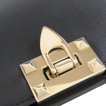 VALENTINO ヴァレンティノ スタッズ ショルダーバッグ レザー レディース 中古