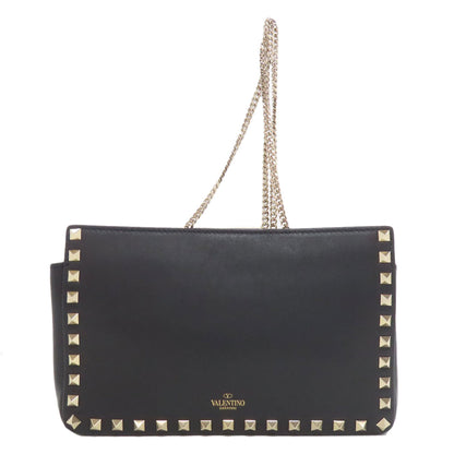 VALENTINO ヴァレンティノ スタッズ ショルダーバッグ レザー レディース 中古