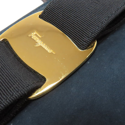 Salvatore Ferragamo サルヴァトーレフェラガモ ヴァラリボン 2WAY ハンドバッグ スウェード レディース 中古