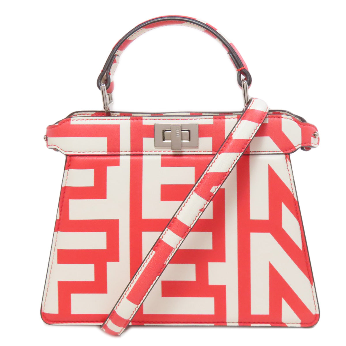 FENDI フェンディ マーク・ジェイコブスコラボ ピーカブー アイシーユー 2WAY ハンドバッグ カーフ レディース 中古