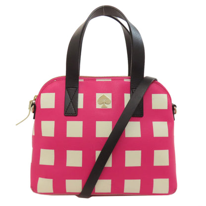 kate spade ケイトスペード チェック柄 2WAY トートバッグ PVC レディース 中古