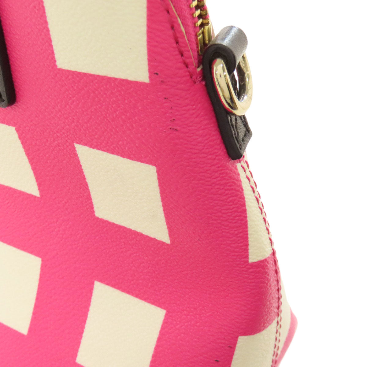 kate spade ケイトスペード チェック柄 2WAY トートバッグ PVC レディース 中古