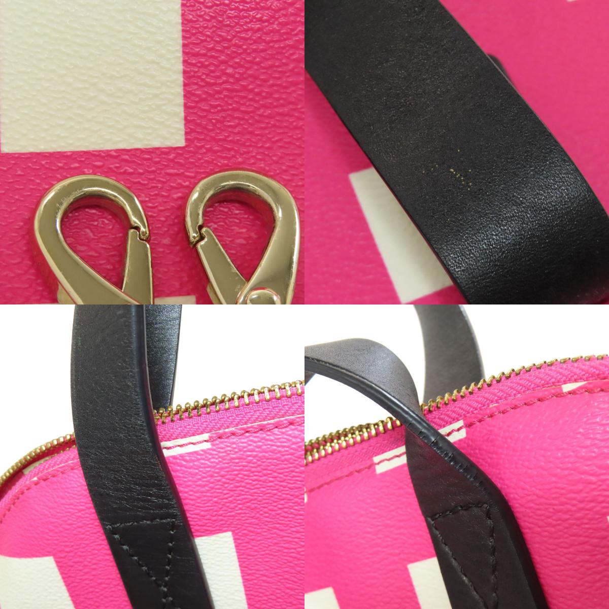 kate spade ケイトスペード チェック柄 2WAY トートバッグ PVC レディース 中古