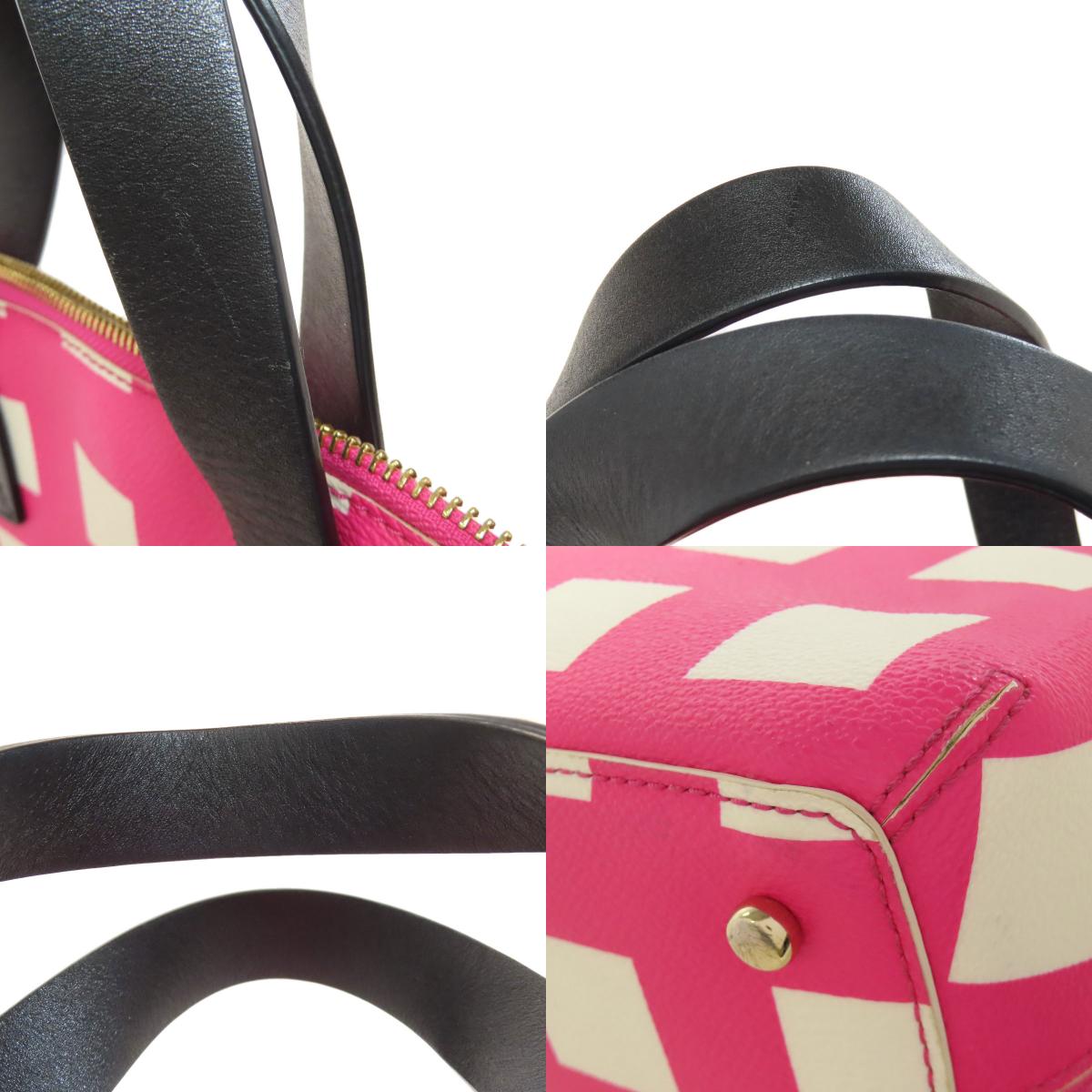 kate spade ケイトスペード チェック柄 2WAY トートバッグ PVC レディース 中古