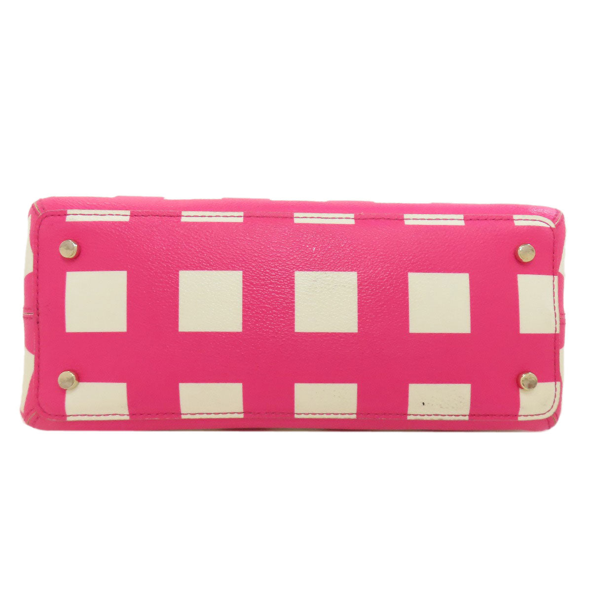 kate spade ケイトスペード チェック柄 2WAY トートバッグ PVC レディース 中古