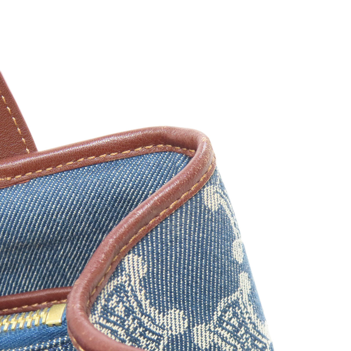 CELINE セリーヌ マカダム柄 ハンドバッグ デニム レディース 中古