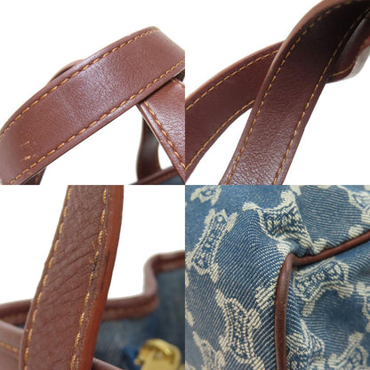 CELINE セリーヌ マカダム柄 ハンドバッグ デニム レディース 中古