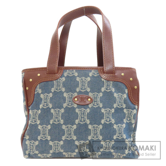 CELINE セリーヌ マカダム柄 ハンドバッグ デニム レディース 中古