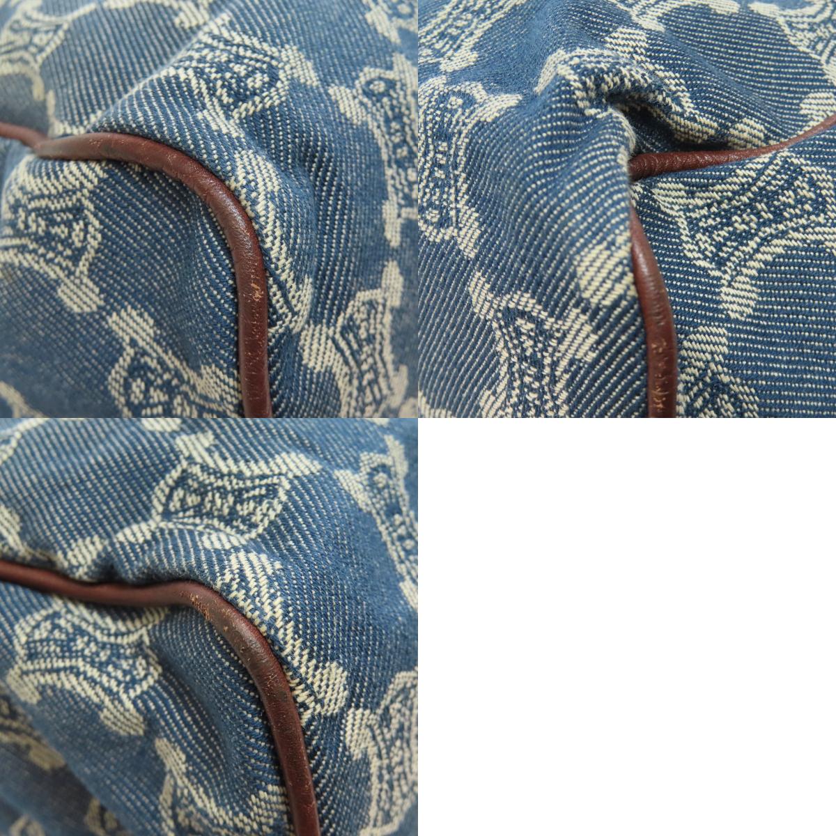CELINE セリーヌ マカダム柄 ハンドバッグ デニム レディース 中古