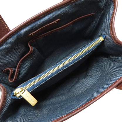 CELINE セリーヌ マカダム柄 ハンドバッグ デニム レディース 中古